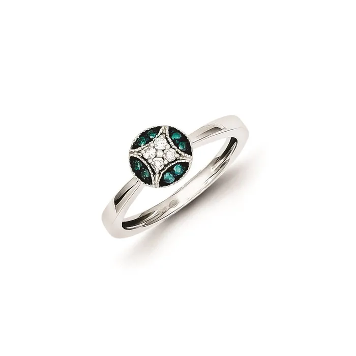 Sterling Silver White u0026 Blue Diamond Cluster Ring Goldia Rings