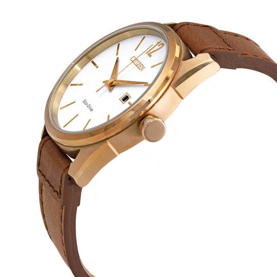Watches JMS always Original Citizen EcoDrive White Dial Brown Leather Mens Watch BM741817A Watches JMS always Original Citizen EcoDrive White Dial Brown Leather Mens Watch BM741817A