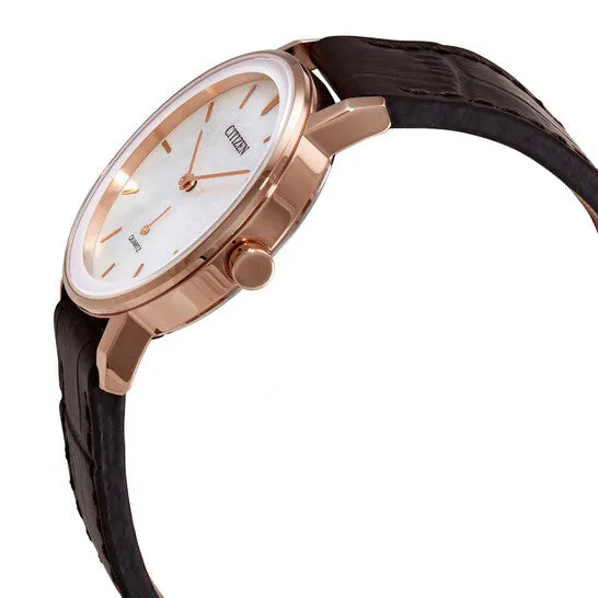 Watches JMS always Original Citizen Quartz White Mother of Pearl Dial Brown Leather Ladies Watch EQ906304D Watches JMS always Original Citizen Quartz White Mother of Pearl Dial Brown Leather Ladies Watch EQ906304D