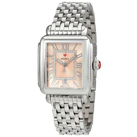 Watches JMS always Original Michele Deco Madison Beige Sunray Dial Diamond Ladies Watch MWW06T000148