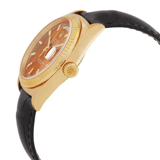 Watches JMS always Original Rolex Day Date Cognac Dial 18K Yellow Gold Leather Mens Watch 118138COL Watches JMS always Original Rolex Day Date Cognac Dial 18K Yellow Gold Leather Mens Watch 118138COL
