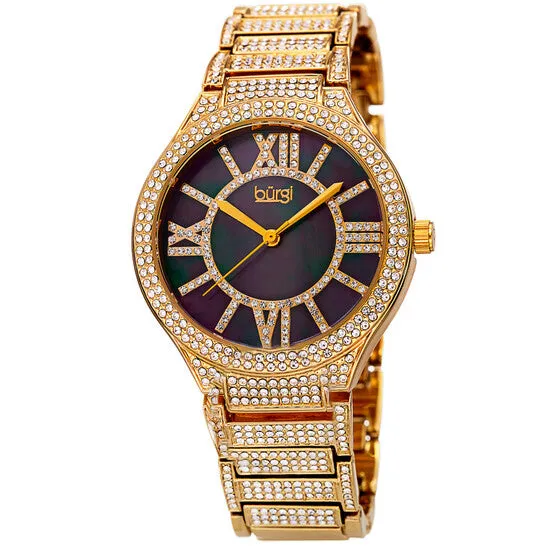 Watches Original Burgi Quartz Black Mother of Pearl Dial Ladies Watch BUR185YG JMS always Watches Original Burgi Quartz Black Mother of Pearl Dial Ladies Watch BUR185YG JMS always