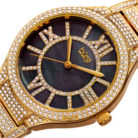 Watches Original Burgi Quartz Black Mother of Pearl Dial Ladies Watch BUR185YG JMS always Watches Original Burgi Quartz Black Mother of Pearl Dial Ladies Watch BUR185YG JMS always