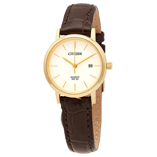 Watches Original Citizen Quartz White Dial Brown Leather Ladies Watch EU609208A JMS always Watches Original Citizen Quartz White Dial Brown Leather Ladies Watch EU609208A JMS always