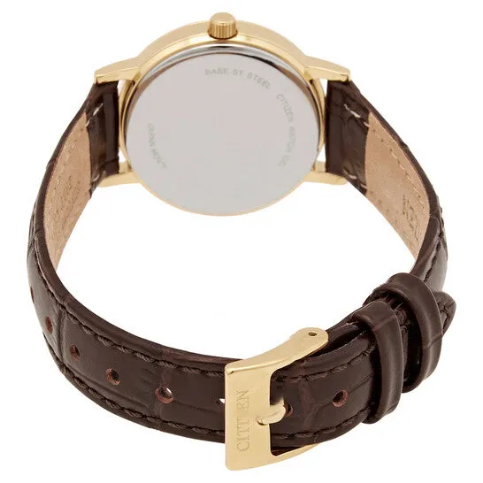 Watches Original Citizen Quartz White Dial Brown Leather Ladies Watch EU609208A JMS always Watches Original Citizen Quartz White Dial Brown Leather Ladies Watch EU609208A JMS always